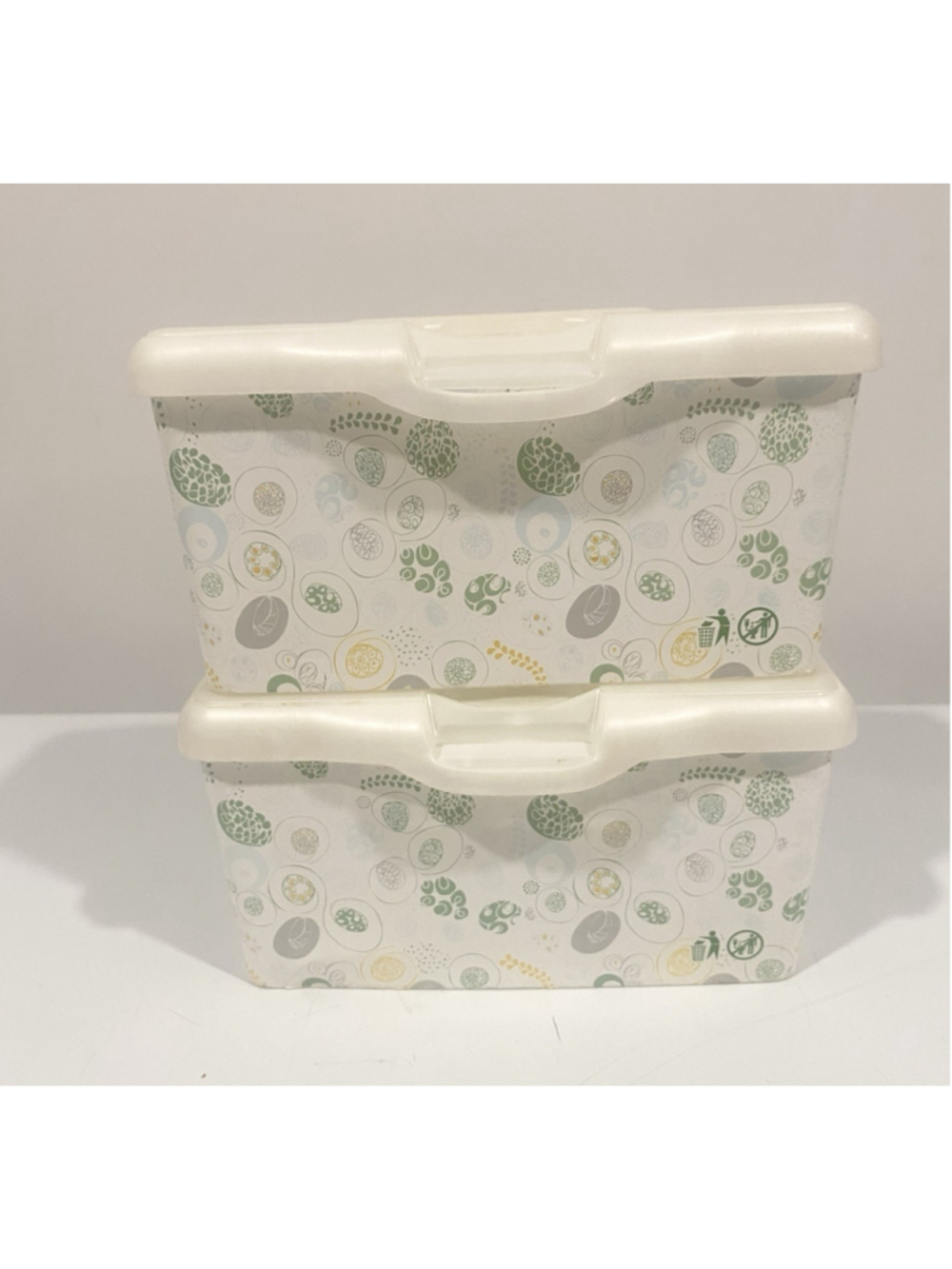 Huggies Baby Wipes Dispenser Tubs Lot of 2 Hard Plastic Discontinued Green Empty